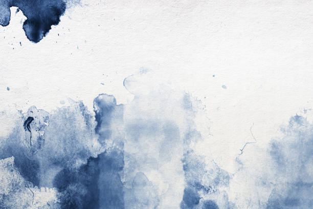 aquarellmalerei strukturiertem hintergrund - blue grey stock-fotos und bilder