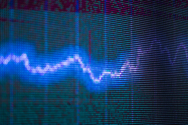 istock stock chart trend line in big LED screen 933922160