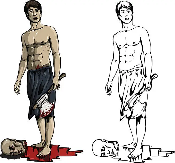 Vector illustration of decapitated