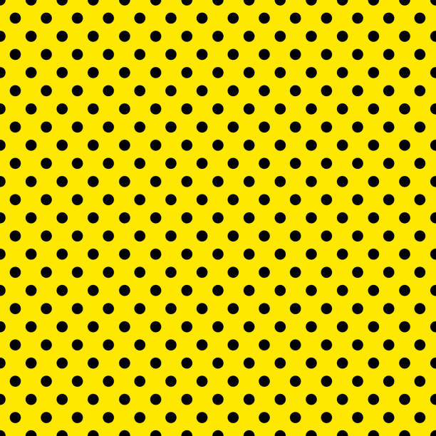 シームレスな黄色と黒の水玉パターン背景 - futuristic abstract spotted gift点のイラスト素材／クリップアート素材／マンガ素材／アイコン素材