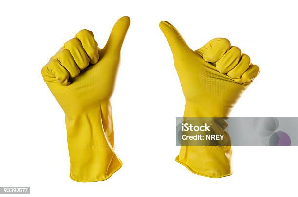 Ok Segno Giallo Di Guanti Di Gomma - Fotografie stock e altre immagini di Abbigliamento formale - Abbigliamento formale, Attrezzatura, Attrezzi da lavoro