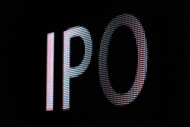 IPO letter in the billboard screen stock photo