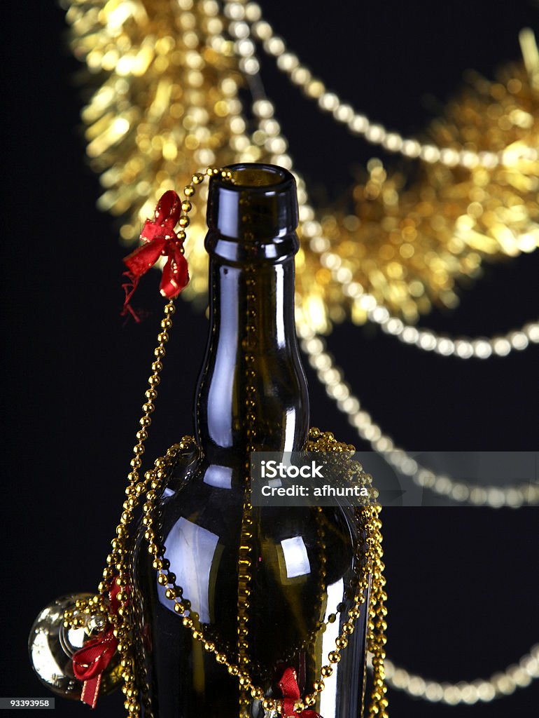 Flasche und Lametta - Lizenzfrei Abstrakt Stock-Foto