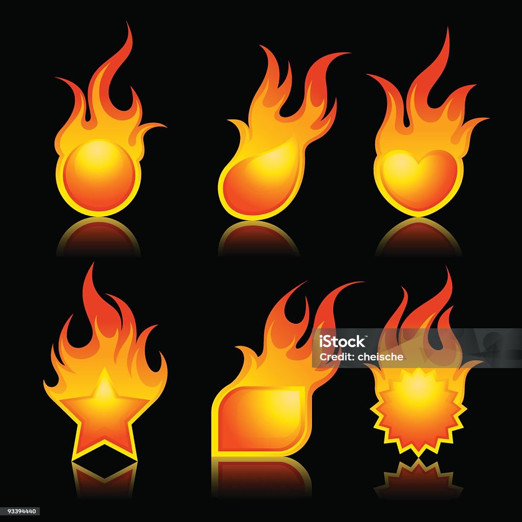 Flame-Elemente - Lizenzfrei Feuerball Vektorgrafik