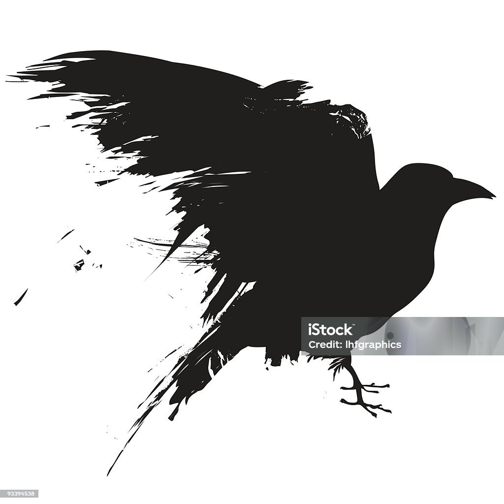 Corbeau de grunge - clipart vectoriel de Corneille - Oiseau libre de droits