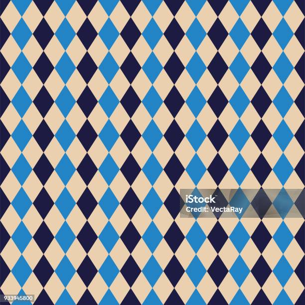 Seamless Argyle Diamond Harlequin Pattern Texture Background Wallpaper Stock Illustration - Download Image Now