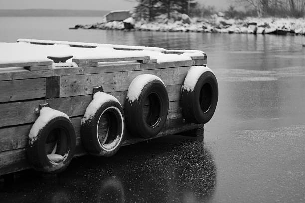 Winter Dock stock photo