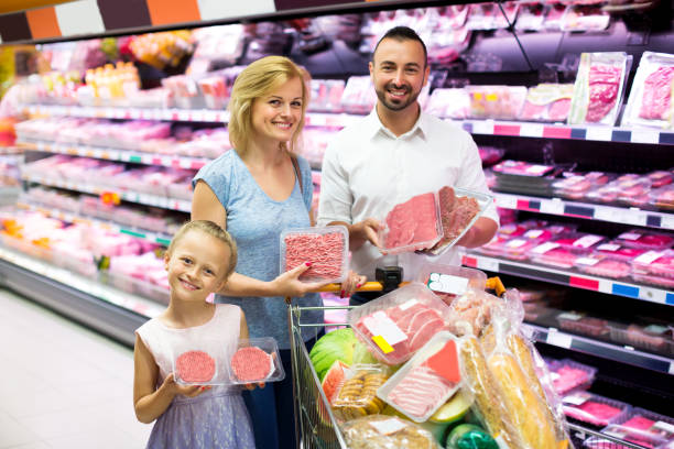 istock Family shopping various fresh red meat 933952142