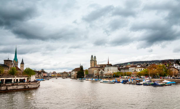 istock Wide angle view of Zurich in springtime 933959762
