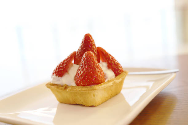 the straw berry cake with a cream