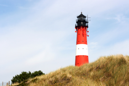 The lighthouse was built in 1912 and 1913 as a cross mark light in front of a sandbank at the entrance to Lister Tief to have an addition to the main light (Kampen).