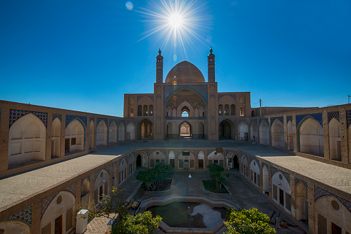 The Sun over King Abdullah I Mosque in Amman, Jordan