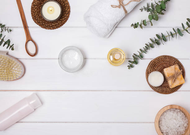 istock Body care essentials on the white 934003828
