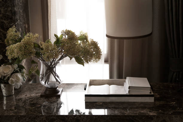 istock decoration work table in living room with book 934008200