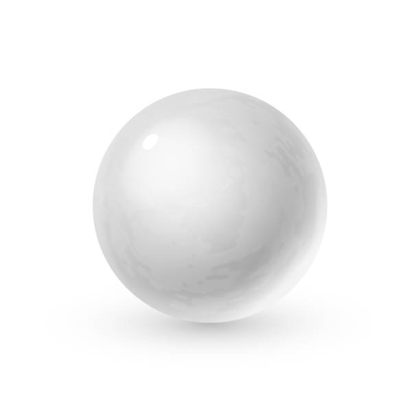 istock Realistic glass sphere with shadows, reflection of sky in mirror surface of silver metal pearl 934015498