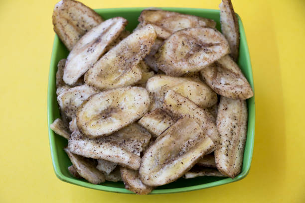 istock Image of banana chips with white background 934020404