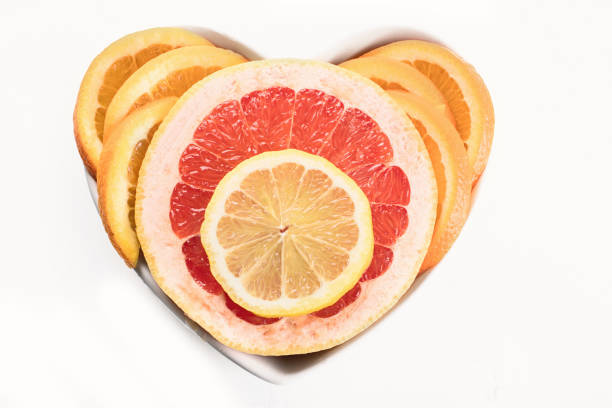 Fresh fruits. Mixed citrus fruits.