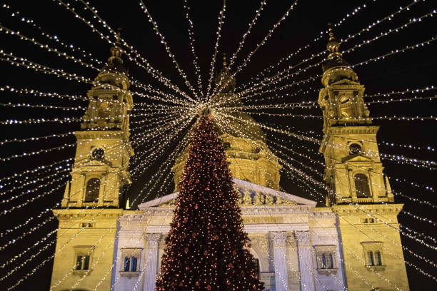 istock St. Stephen's Basilica in Budapest decorated with a Christmas tree and lights brilliance 934037958