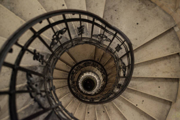 istock Old snail-shaped stairs in St. Stephen's Basilica in Budapest Hungary 934041022