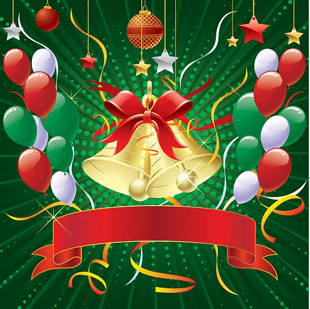 Vector illustration of Christmas Bell Background