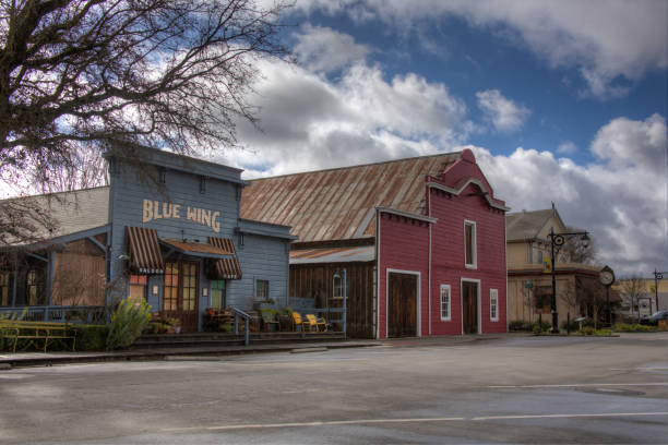 Upper Lake, California - March 16th, 2018; Outside the historic Tallman Hotel and Blue Wing Restaurant on Main Street in Upper Lake, Lake County, California.
