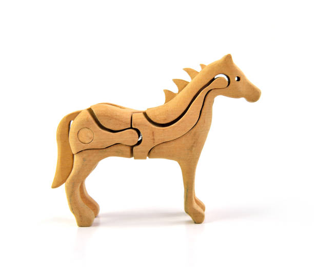 istock Wooden horse isolated on white background 934066318