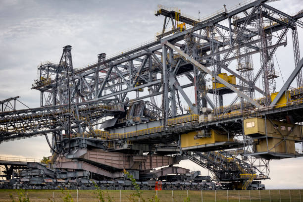 istock Steel giant machines used in brown coal opencast mining 934070772