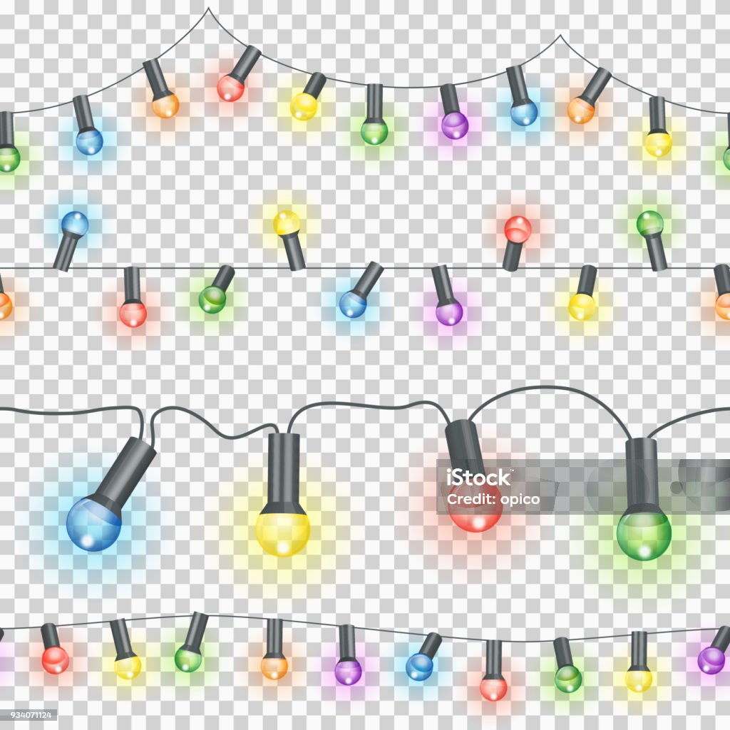 Abstract String Light Vector Light Strings Seamless With Transparency In Vector File Stock ...