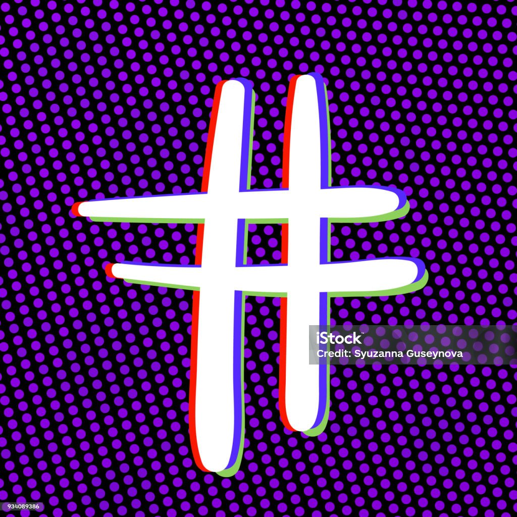 Abstract Hashtag Hashtag Sign Vector Illustration Stock Illustration - Download Image ...