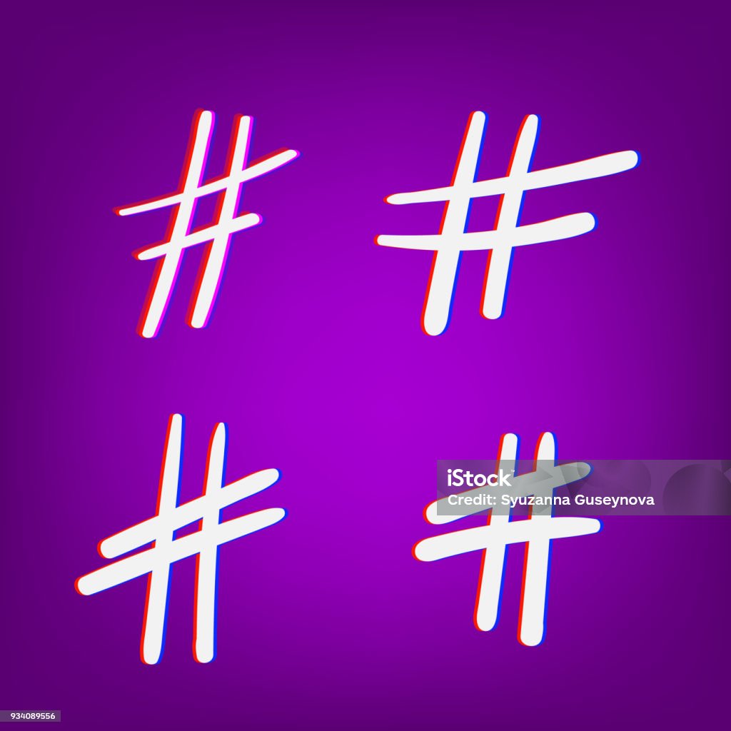 Abstract Hashtag Hashtag Signs Vector Illustration Stock Illustration - Download Image ...