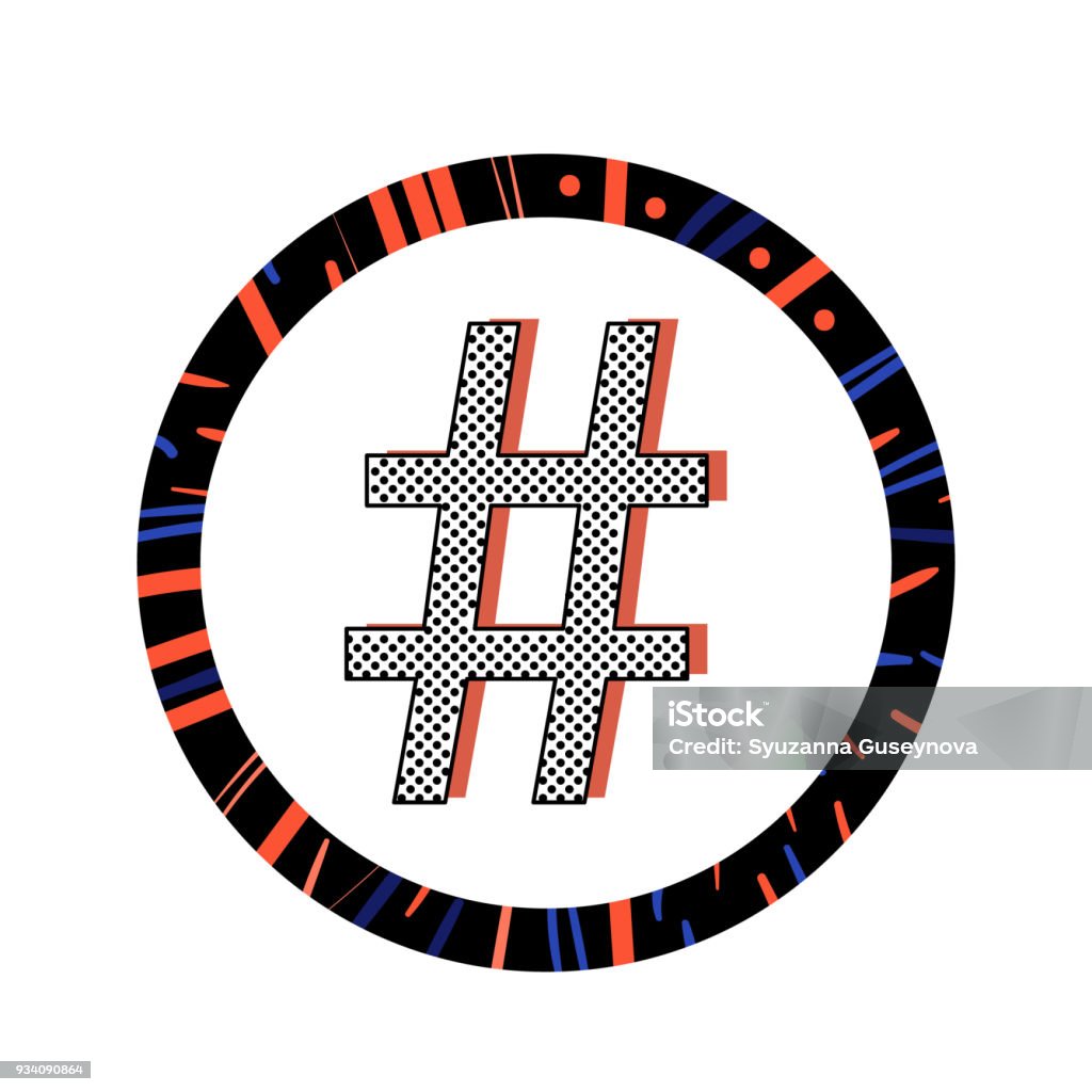 Abstract Hashtag Hashtag Sign Vector Illustration Stock Illustration - Download Image ...