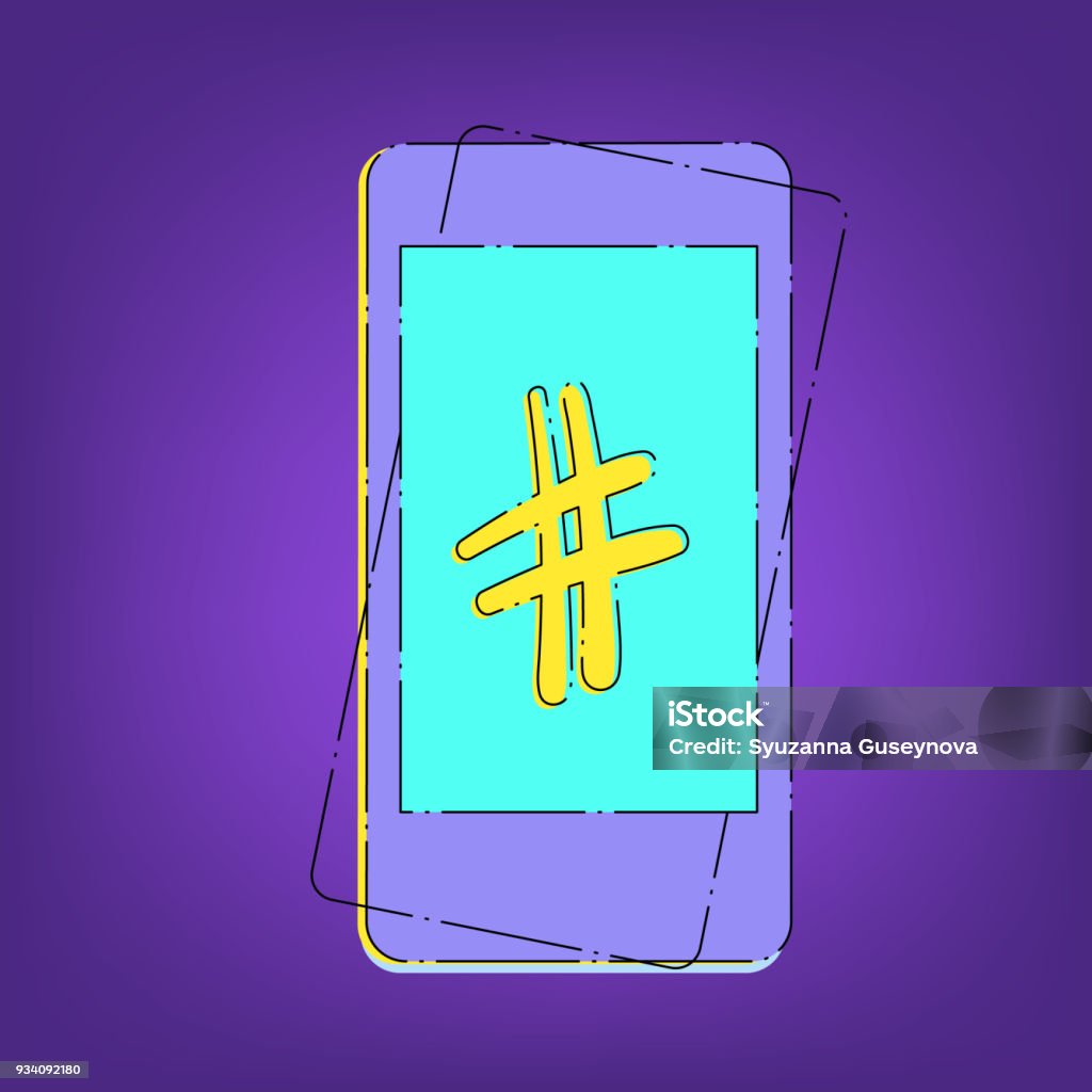 Abstract Hashtag Hashtag Sign Vector Illustration Stock Illustration - Download Image ...
