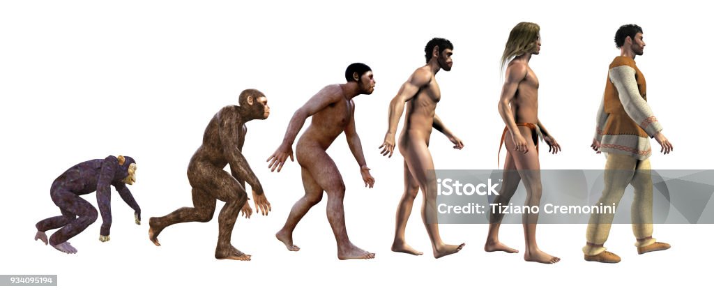 L'évolution humaine - Photo de Évolution de l'espèce libre de droits