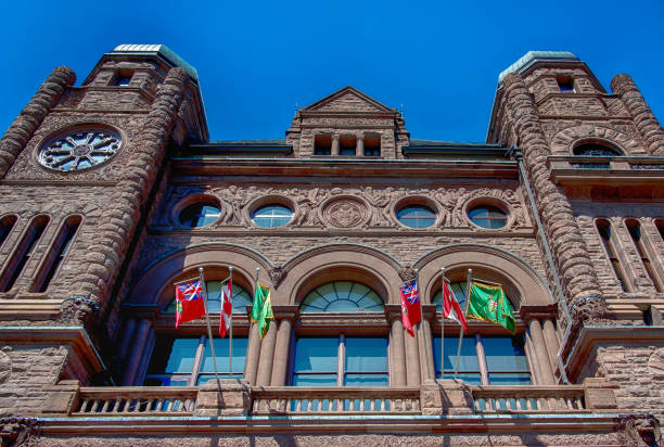 istock TORONTO - APRIL 18: Ontario Legislative Building on April 18, 2015 in Toronto. It was designed by architect Richard A. Waite; its construction begun in 1886 and it was opened in 1893. 934105362