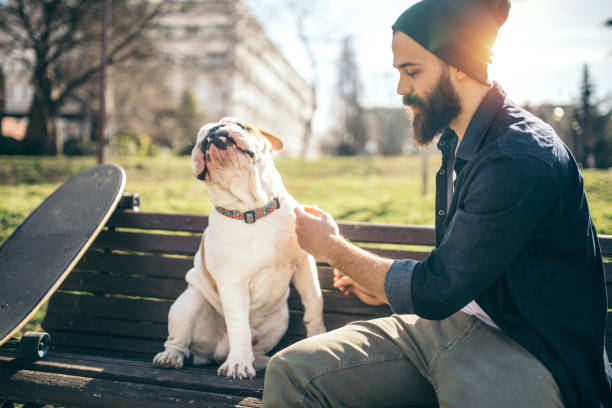 istock Man and dog in the park 934108058