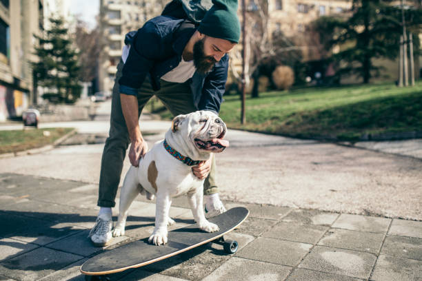 istock Man and dog in the park 934108614
