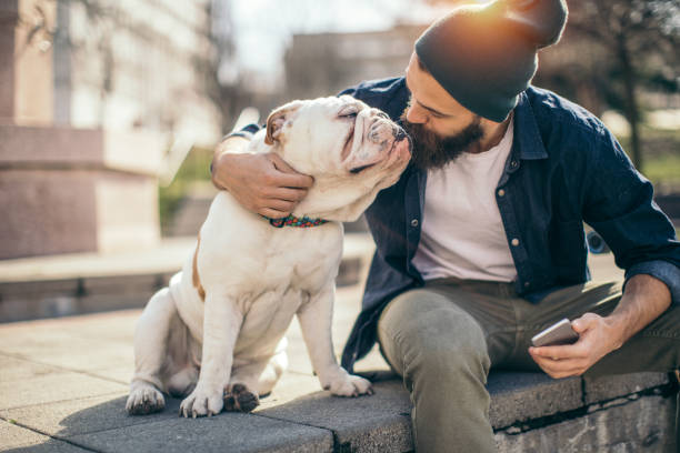 istock Man and dog in the park 934111044