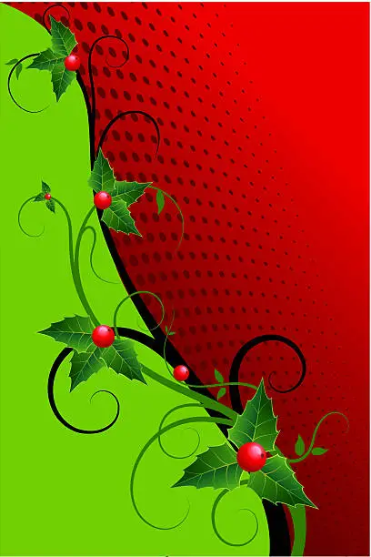 Vector illustration of Christmas floral background