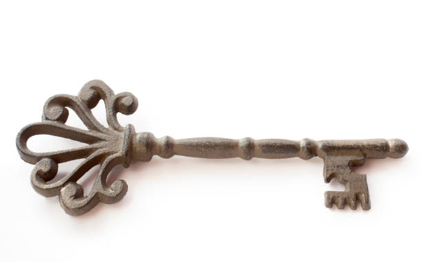 istock Isolated metal key on the white background 934113888