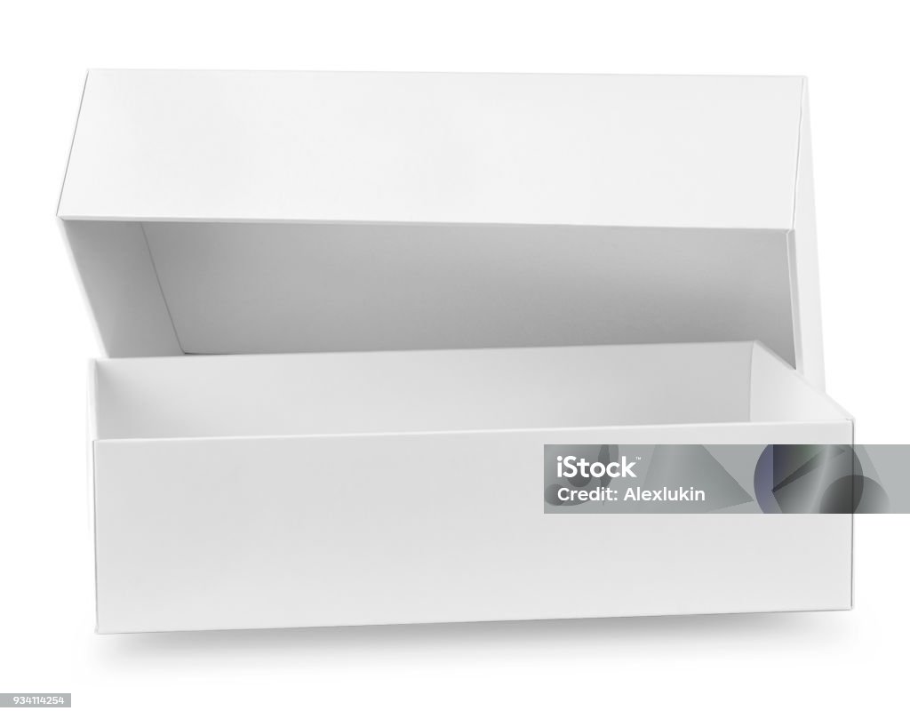 Rectangular Inner Box White White Rectangular Open Box Stock Photo - Download Image Now - Angle ...