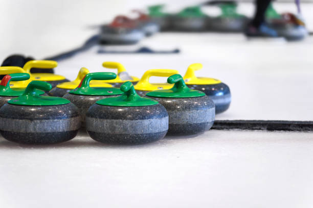 istock Curling stones on the ice 934120056