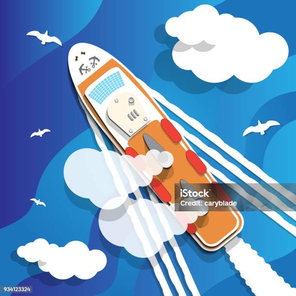 Sea Cruise Stock Illustration - Download Image Now - Cruise - Vacation, Seagull, Vacations