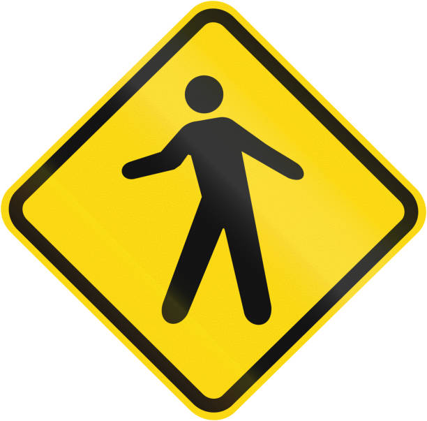 istock Pedestrian warning road sign used in Brazil 934126294