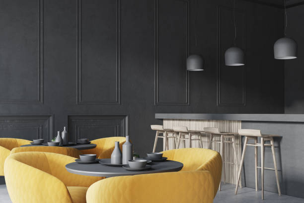 istock Black loft cafe coner with a bar 934126742