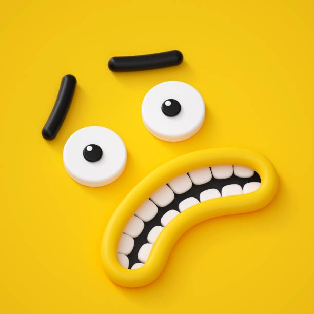 istock 3d render, abstract emotional face icon, scared character illustration, cute cartoon monster, emoji, emoticon, toy 934129014