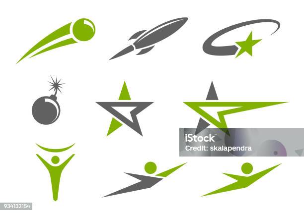 Icon Set Stock Illustration - Download Image Now - Logo, Star Shape, Meteor
