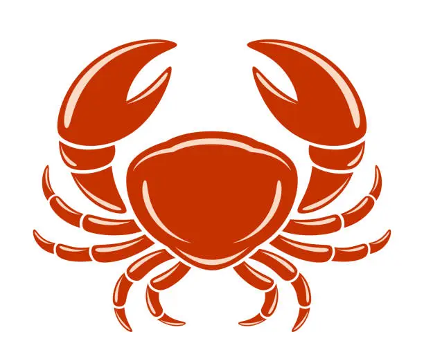 Vector illustration of Red crab