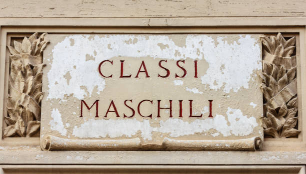 istock sign indicating the masculine classes in Italian language 934132978