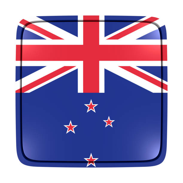 3d rendering of a New Zealand flag icon. Isolated on white background.