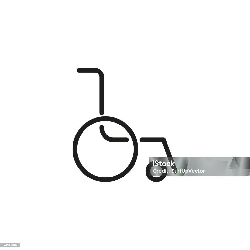 Empty wheelchair icon Icon of empty wheelchair. Handicap, invalid, rehabilitation. Disability concept. Can be used for topics like hospital, medicine, mobility Wheelchair stock vector